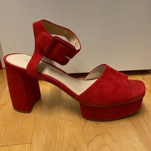 Stuart Weitzman New Deal Suede Platform Sandal